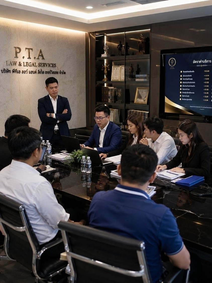 ประชุมพนักงานบริษัท pta สำนักงานกฎหมายและนักสืบ